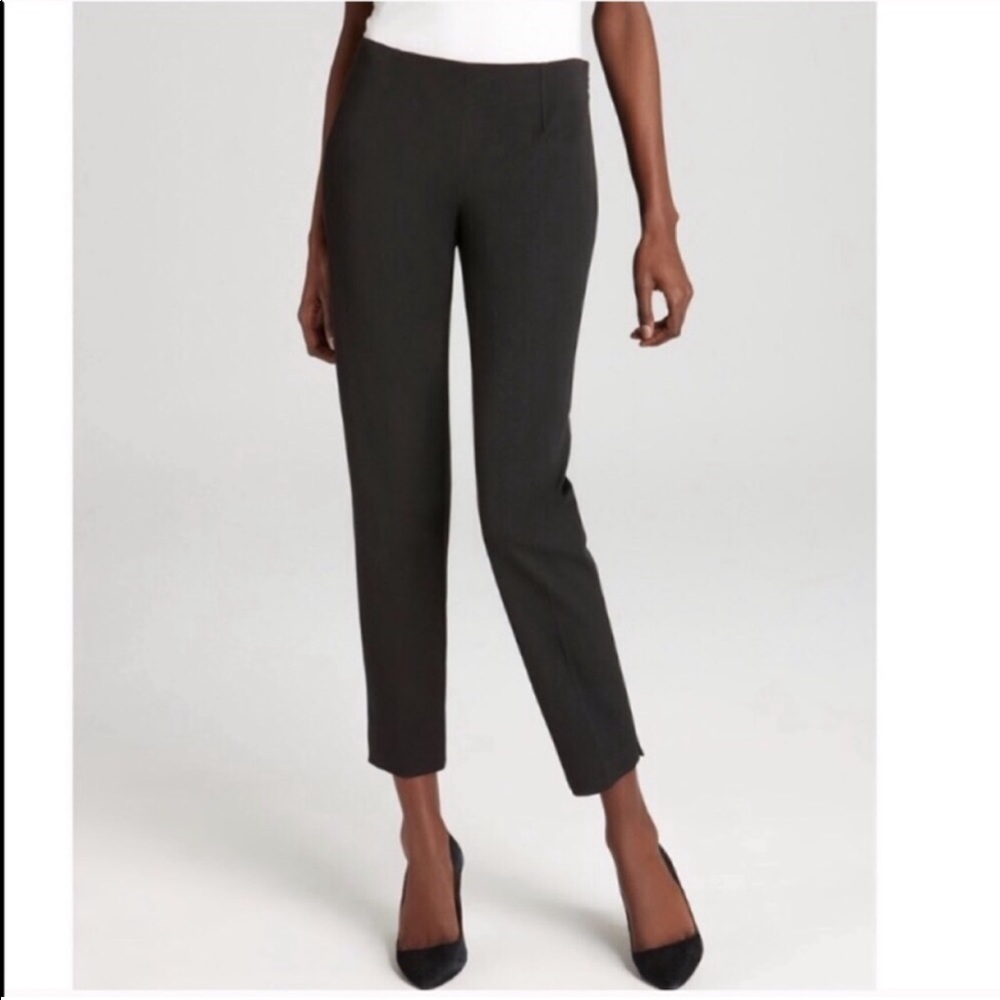 Theory olive green Belisa slim cropped twill pants